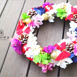 X'mas magic flower wreath 〜紫陽花とリボン〜 4枚目の画像