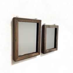 鏡　ミラー　アンティーク調　ミラースタンド　壁掛け　木製 2枚目の画像