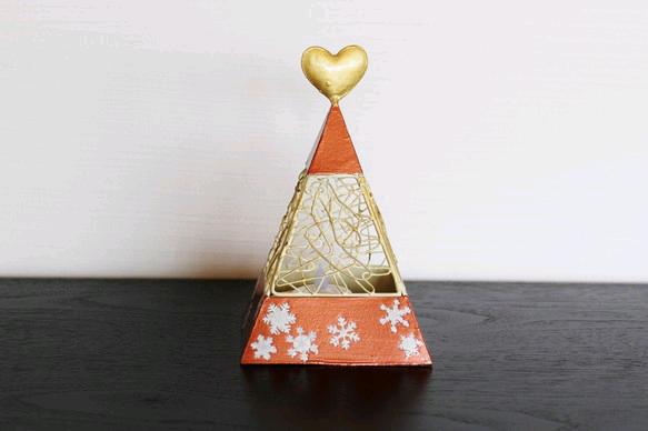 ツリー型キャンドルライト（ルビー　スノーフレーク）