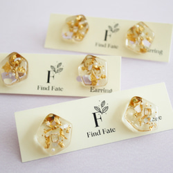 大人かわいい☆レジンとビーズのピアス ピアス（スタッド・一粒