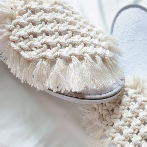 マクラメ/スリッパ フリンジ スリッパ・ルームシューズ sally stam