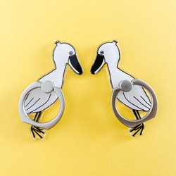 無の鳥ハシビロコウのスマホリング 5枚目の画像