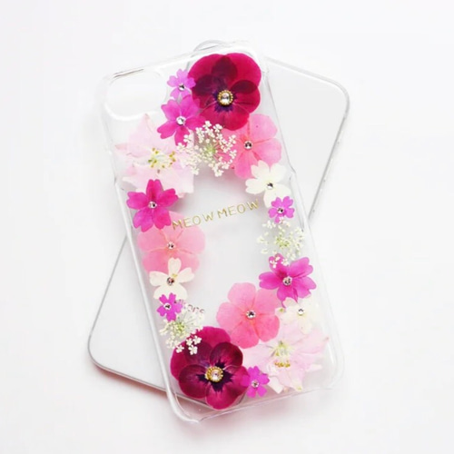 赤ビオラ押し花スマホケース iPhoneケース・カバー Tina,s LIFE