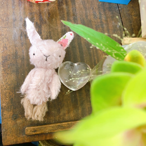 アンティークピンク＊ハンドメイド＊ウサギのぬいぐるみ