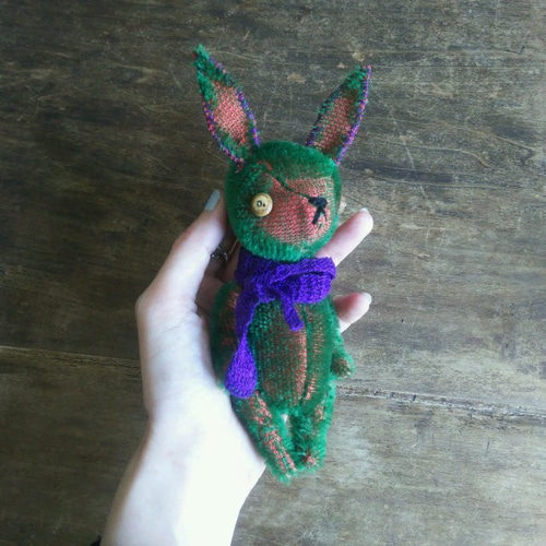 ハンドメイド うさぎちゃんの冬支度 アルパカ&ウール のぬいぐるみ