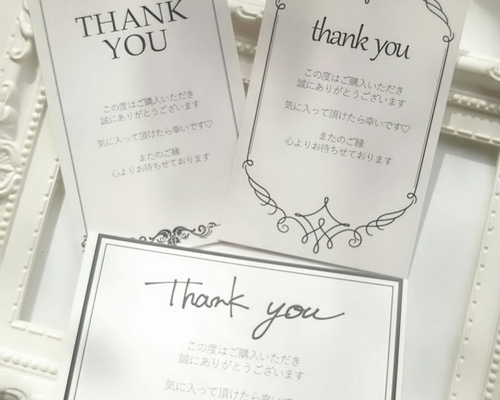 60枚】サンキューカード＊台紙＊メッセージカード タグ・台紙 くるん屋