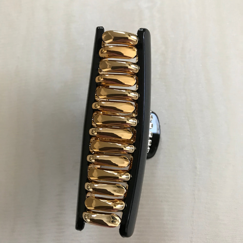 ラインストーン付き ゴールド バンスクリップ ヘアクリップ M