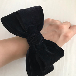 大人気 大きめ ベロア リボン シュシュ ワイヤー入り 立体リボン 16