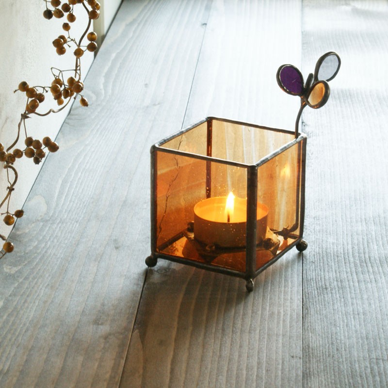キャンドルホルダーキューブ・オレンジA