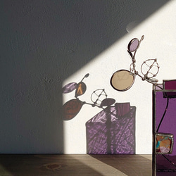四角パーツの小さな花器スリム・シリンダー付き・紫 9枚目の画像