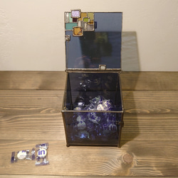 四角デコガラスの箱・大・濃紺 6枚目の画像