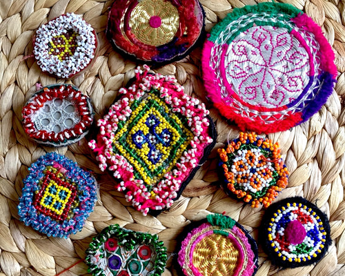 アフガンビーズ 民族衣装の刺繍 ワッペン パーツ エスニック アジアン 