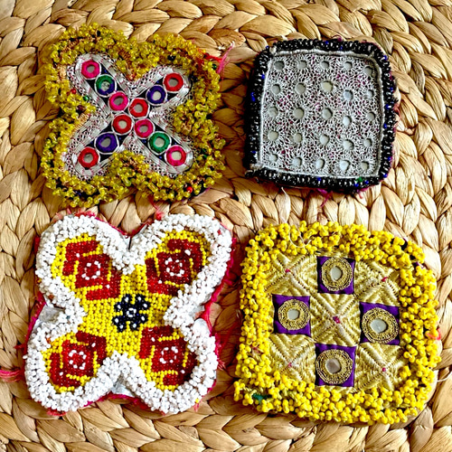 アフガンビーズ 民族衣装の刺繍 ワッペン パーツ エスニック アジアン