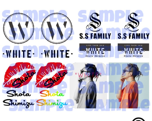 清水翔太***タトゥーシール 車用特大 ファン ステッカー 白 清水翔太