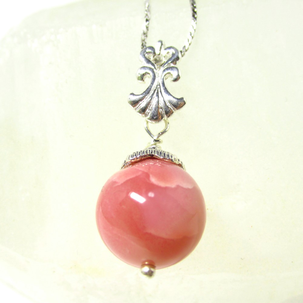 濃色ﾋﾟﾝｸｵﾊﾟｰﾙのｼﾙﾊﾞｰﾍﾟﾝﾀﾞﾝﾄﾄｯﾌﾟ/圧倒的女子人気ｽﾄｰﾝ/送料無料/968-02