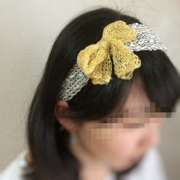 リボン結びのヘアバンド 5枚目の画像