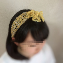 透かし編み ヘアバンド 4枚目の画像