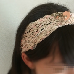 ひと味違うヘアバンド ピンクベージュ系 2枚目の画像