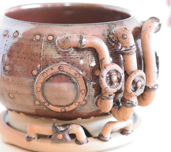 廃墟の工場タンク Sp86 スチームパンクプランター(植物なし） 一輪挿し