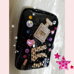 iQOSケース デコ pink×purple チャーム付き 【57】