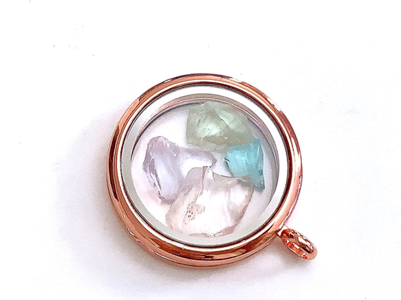 アンダラクリスタルロケットペンダント（ピンクゴールド） ネックレス