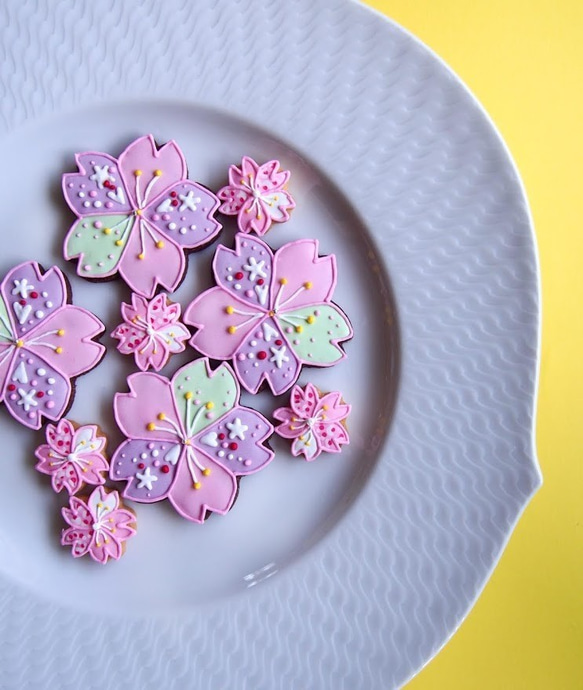 【送料無料】デコ桜のアイシングクッキー 4枚目の画像