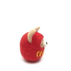 羊毛氈達磨柴犬匙扣 Needle Felted Daruma Shiba Inu Charm 第4張的照片