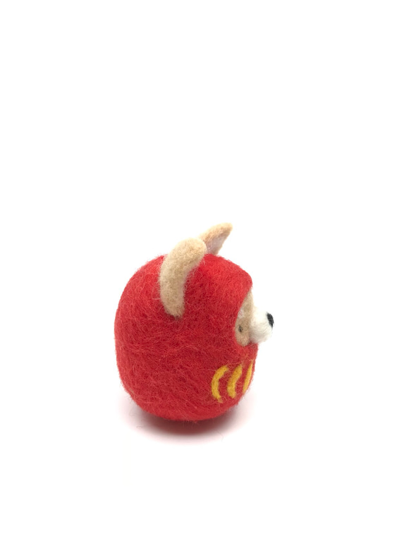 羊毛氈達磨柴犬匙扣 Needle Felted Daruma Shiba Inu Charm 第4張的照片