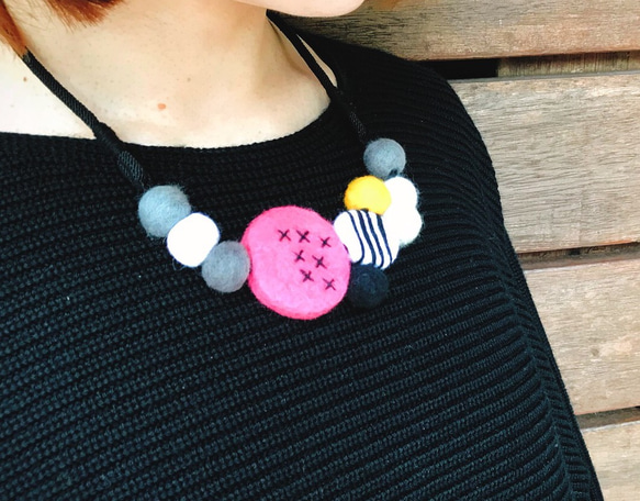 羊毛氈項鍊 Needle Felted Statement Necklace 第2張的照片