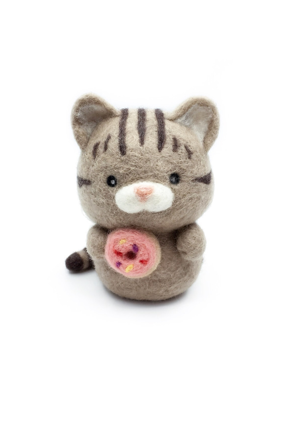 羊毛氈小花貓  Needle Felted Tabby Cat 第2張的照片