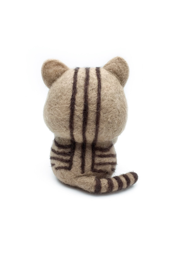 羊毛氈小花貓  Needle Felted Tabby Cat 第4張的照片