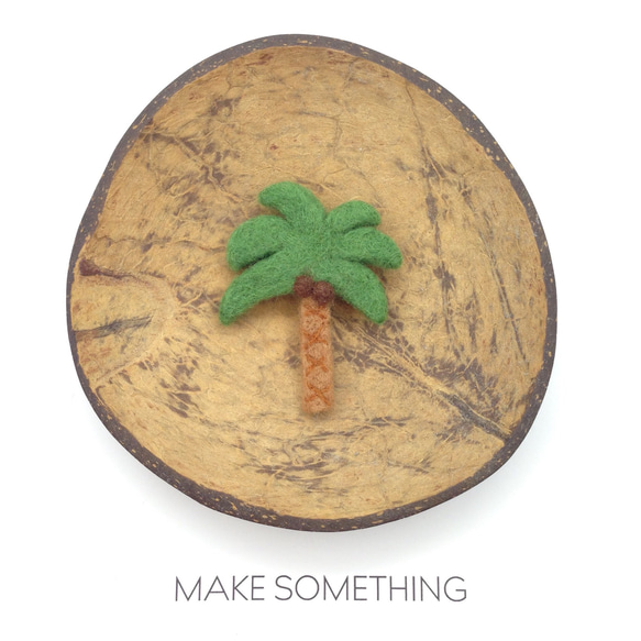 羊毛氈熱帶系列胸針-椰樹 Needle Felted Brooch (Tropical)-Coconut Tree 第3張的照片