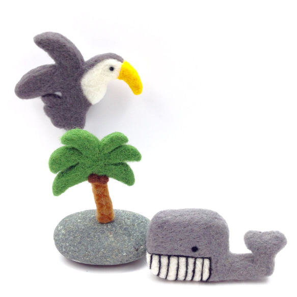 羊毛氈熱帶系列胸針-海鷗 Needle Felted Brooch Tropical Series-Seagull 第3張的照片