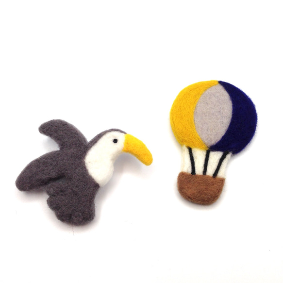 羊毛氈熱帶系列胸針-海鷗 Needle Felted Brooch Tropical Series-Seagull 第5張的照片