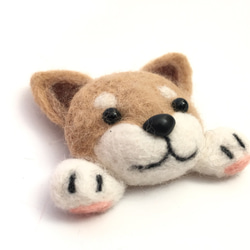 羊毛氈柴犬胸針 Needle Felted Shiba Inu Brooch 第3張的照片