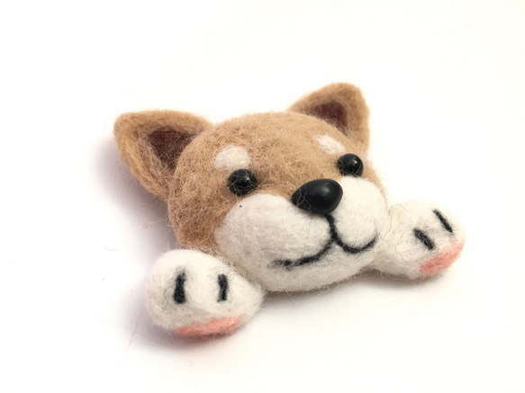 羊毛氈柴犬胸針 Needle Felted Shiba Inu Brooch 第3張的照片