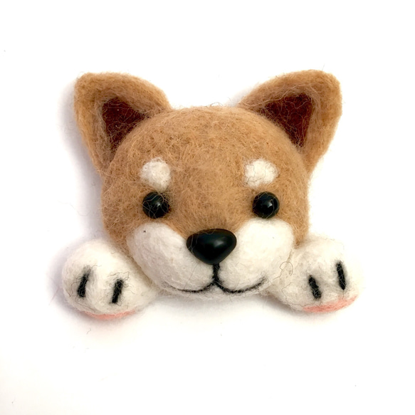 羊毛氈柴犬胸針 Needle Felted Shiba Inu Brooch 第4張的照片