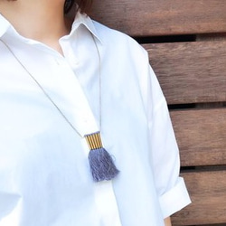 黃銅管流蘇項鍊 Brass Pipe Fringe Necklace 第2張的照片