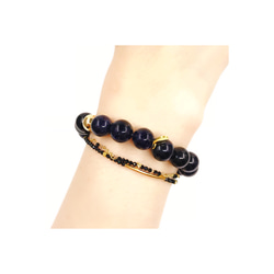 Blue Sandstone Bracelet 10mm 藍沙石手鍊 10mm 第4張的照片