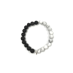 Howlite and Lava Stone Bracelet 8mm 白紋石/火山石手鍊 8mm 第2張的照片