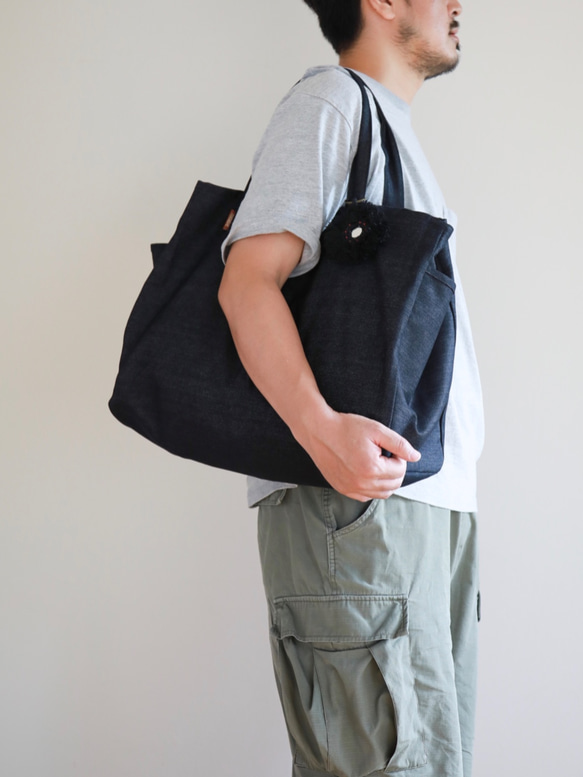 Family Bag / black denim 4枚目の画像