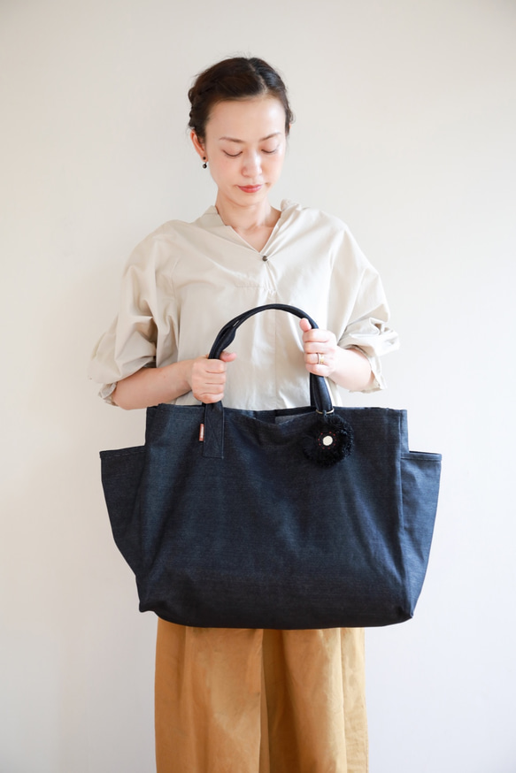 Family Bag / black denim 5枚目の画像