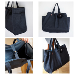 Family Bag / black denim 6枚目の画像