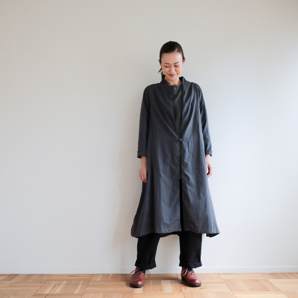 CHIAN long gown Linen cotton  /  gray 7枚目の画像