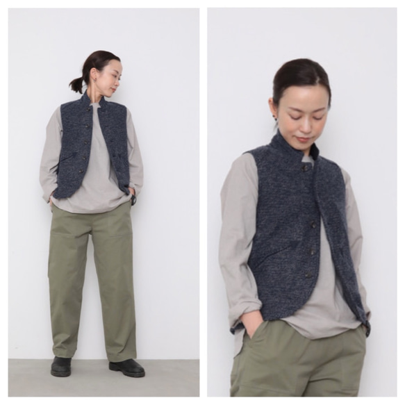Ojisan vest Women size / blue 2枚目の画像