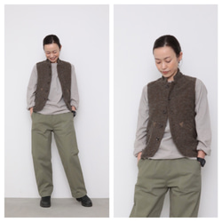 Ojisan vest Women size / brown 2枚目の画像