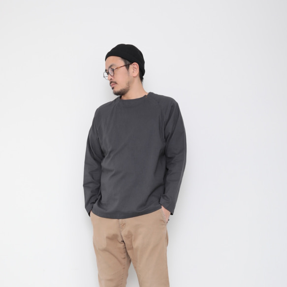 Genderless pullover shoulder button / GRAY / size L 2枚目の画像