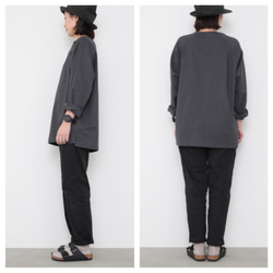 Genderless pullover shoulder button / GRAY / size L 5枚目の画像