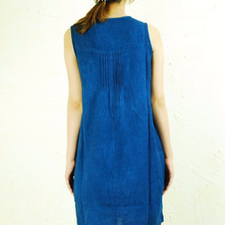 pintuck sleeveless pullover/藍染め 4枚目の画像