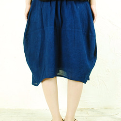 balloon skirt / 藍染め 4枚目の画像